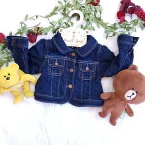 GAP Baby Girl Jeans Jacket Polka Inside 12-18M